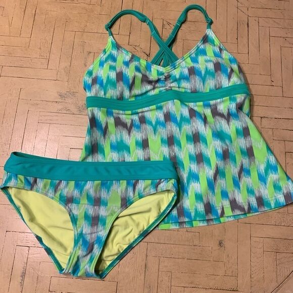 Prana Tanktini Bikini Set S Top XS Bottom Green - Picture 1 of 12